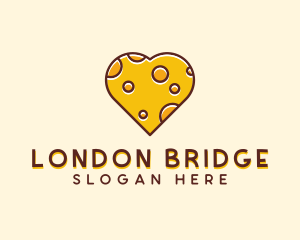 Cheddar Cheese Heart  logo design