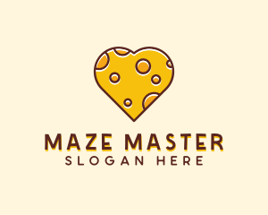 Cheddar Cheese Heart  logo design