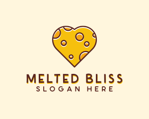 Cheddar Cheese Heart  logo design