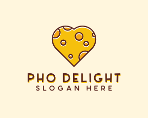 Cheddar Cheese Heart  logo design