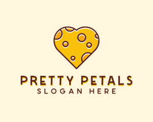 Cheddar Cheese Heart  logo design