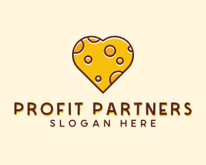 Cheddar Cheese Heart  logo design