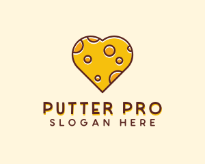 Cheddar Cheese Heart  logo design