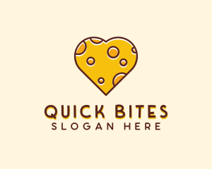 Cheddar Cheese Heart  logo design