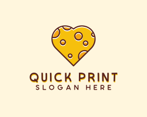 Cheddar Cheese Heart  logo design