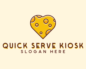 Cheddar Cheese Heart  logo design