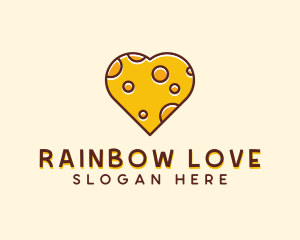 Cheddar Cheese Heart  logo design