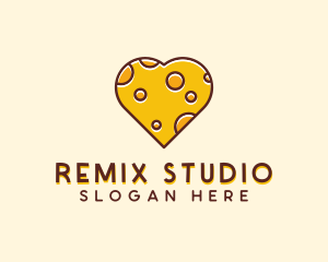 Cheddar Cheese Heart  logo design