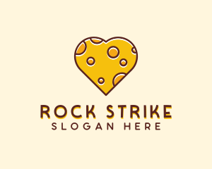 Cheddar Cheese Heart  logo design