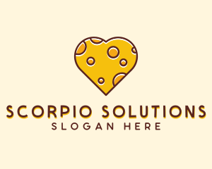 Cheddar Cheese Heart  logo design