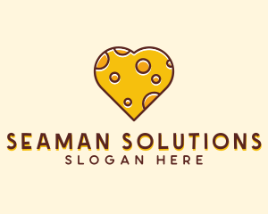 Cheddar Cheese Heart  logo design