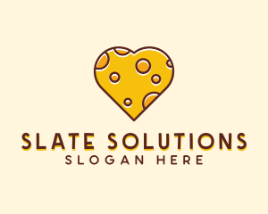 Cheddar Cheese Heart  logo design