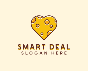 Cheddar Cheese Heart  logo design