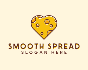 Cheddar Cheese Heart  logo design