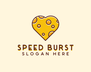 Cheddar Cheese Heart  logo design