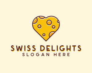 Cheddar Cheese Heart  logo design