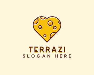 Cheddar Cheese Heart  logo design