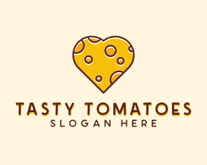 Cheddar Cheese Heart  logo design