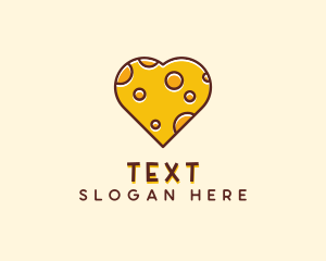 Cheddar Cheese Heart  logo design