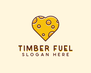 Cheddar Cheese Heart  logo design