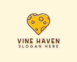 Cheddar Cheese Heart  logo design