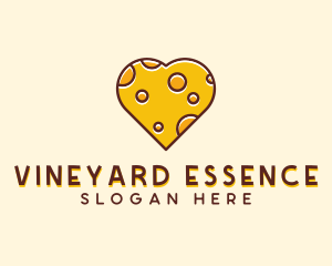 Cheddar Cheese Heart  logo design