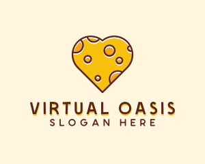 Cheddar Cheese Heart  logo design