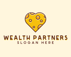 Cheddar Cheese Heart  logo design