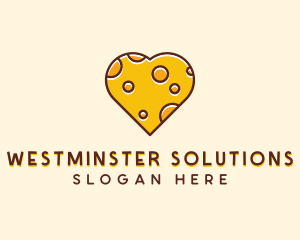 Cheddar Cheese Heart  logo design