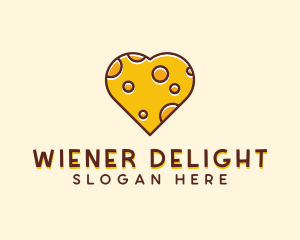 Cheddar Cheese Heart  logo design