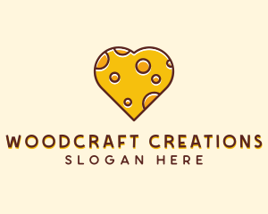 Cheddar Cheese Heart  logo design