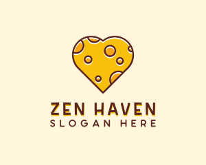 Cheddar Cheese Heart  logo design