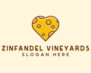 Cheddar Cheese Heart  logo design