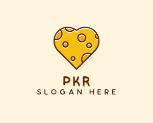 Cheddar Cheese Heart  logo design