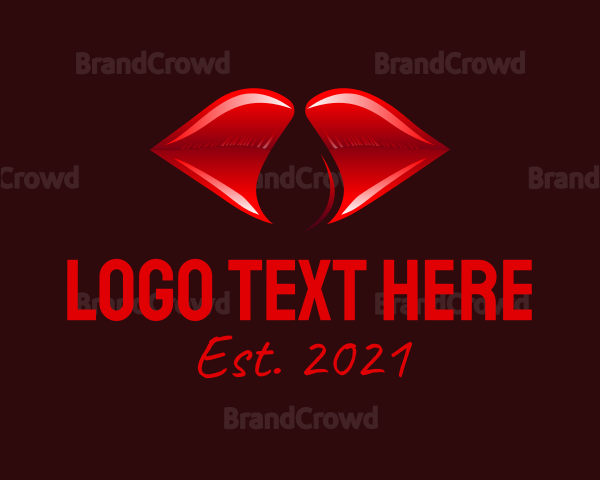 Modern Red Lips Logo