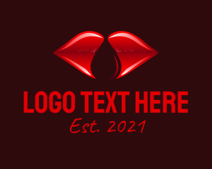 Stylistic - Modern Red Lips logo design