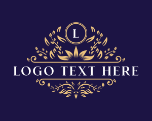 High End - Elegant Floral Leaves logo design