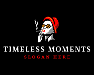 Smoking Woman Cigarette Logo