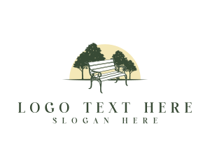 Park - Forest Tree Bench logo design