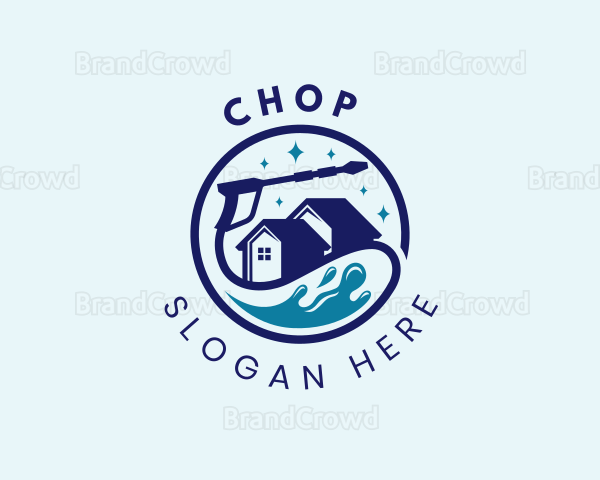 House Water Splash Cleaning Logo