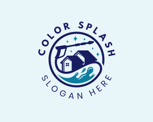 House Water Splash Cleaning logo design