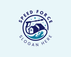 House Water Splash Cleaning logo design