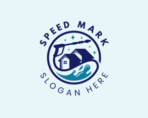 House Water Splash Cleaning logo design