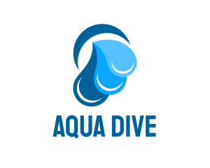 Aqua Water Waves  logo design