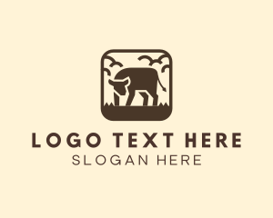 Bison - Cattle Grass Livestock logo design