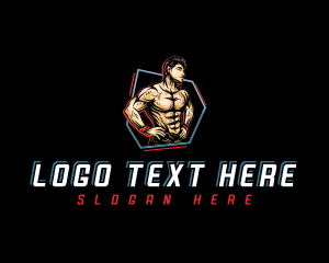 Muscular - Gym Physique Fitness logo design