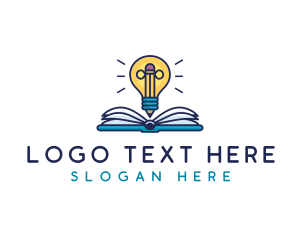 Bookstore - Lightbulb Pencil Book logo design