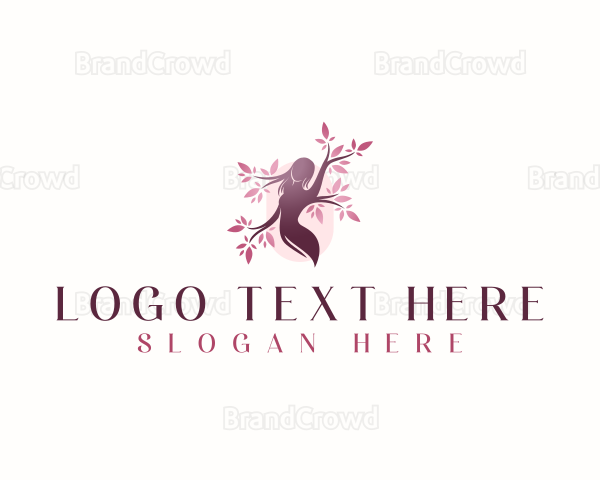 Sakura Woman Tree Logo