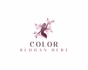 Sakura Woman Tree Logo