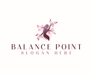 Sakura Woman Tree logo design